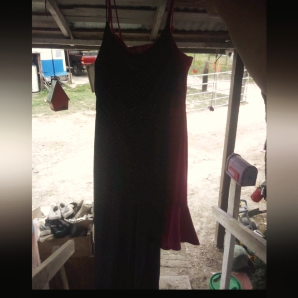 PrettyLittleThing black prom dress 8
